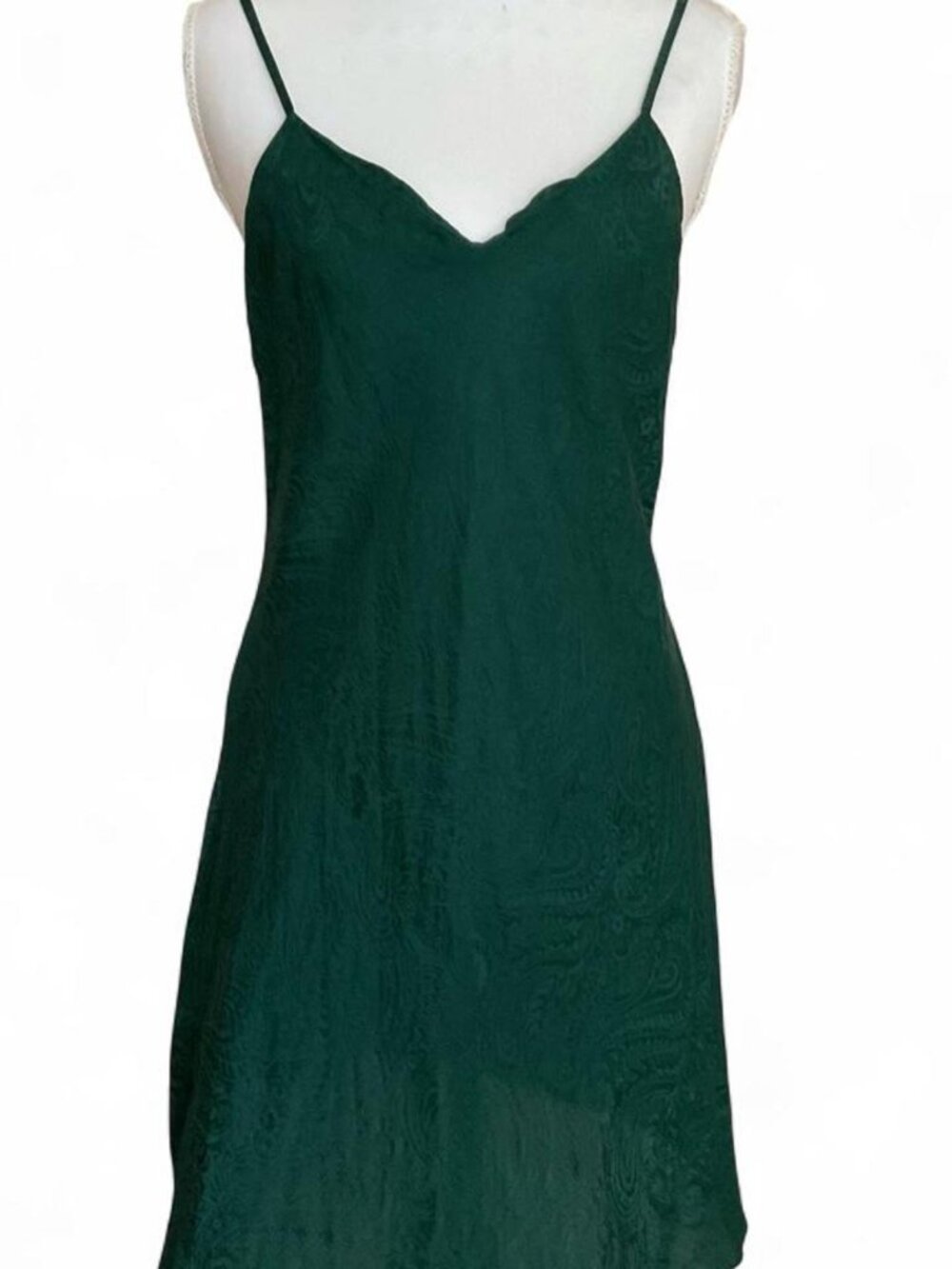 Vintage August Silk Green Slip Dress - Picture 3 of 5